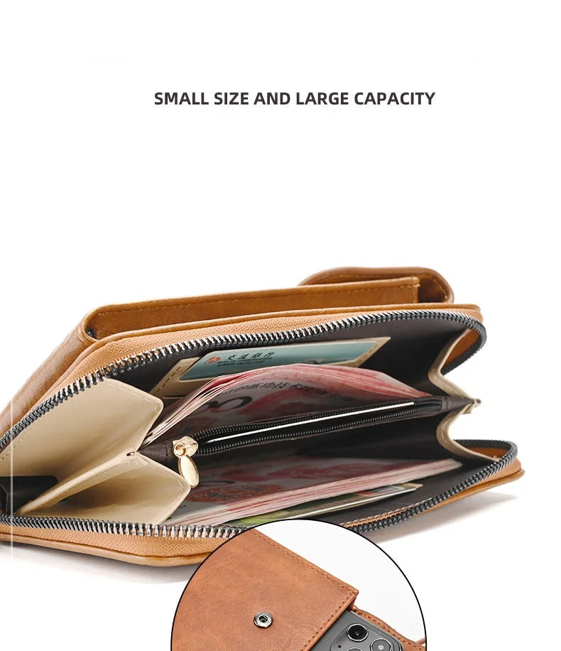 Women’s Crossbody Phone Wallet – Small PU Leather Shoulder & Handbag