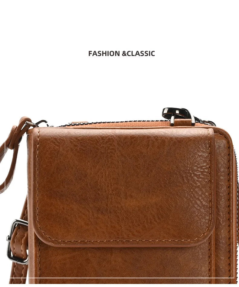 Women’s Crossbody Phone Wallet – Small PU Leather Shoulder & Handbag
