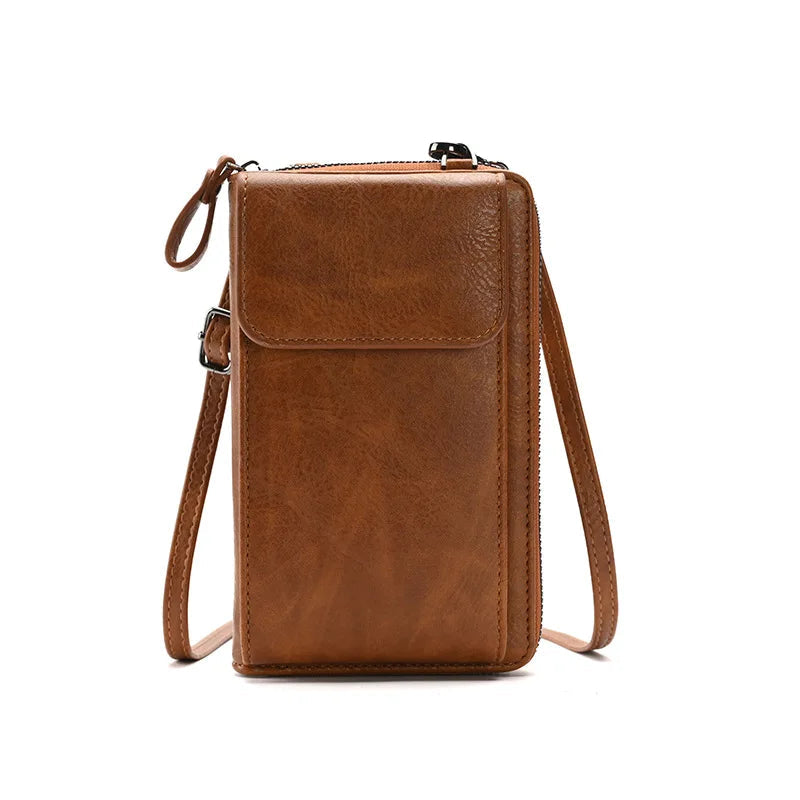 Women’s Crossbody Phone Wallet – Small PU Leather Shoulder & Handbag