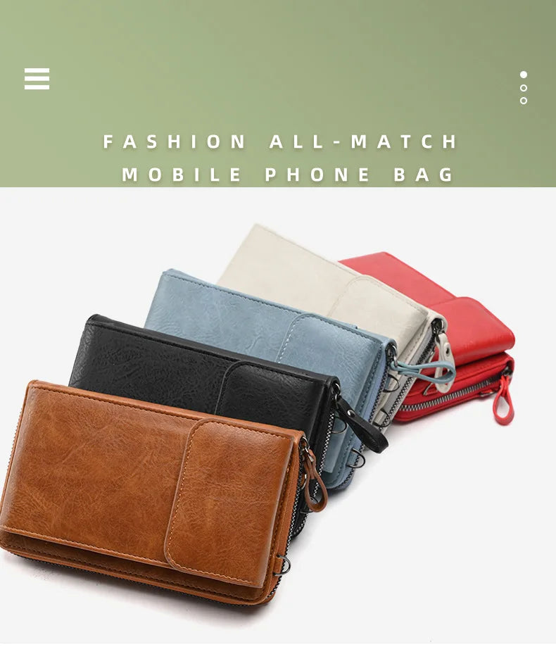 Women’s Crossbody Phone Wallet – Small PU Leather Shoulder & Handbag