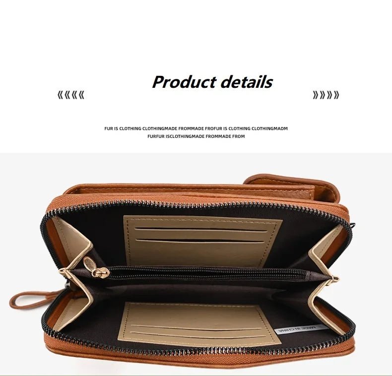 Women’s Crossbody Phone Wallet – Small PU Leather Shoulder & Handbag
